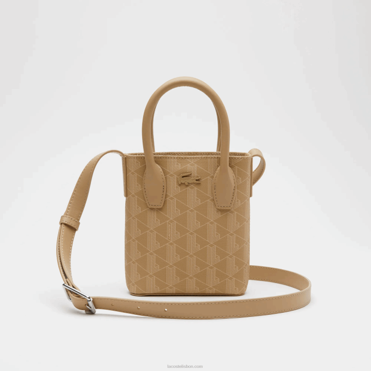 mulheres Lacoste viennois bege l01 mini bolsa com estampa de monograma 08D02790