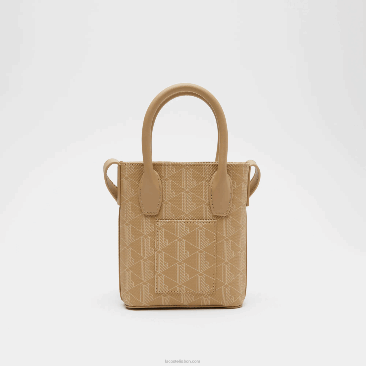 mulheres Lacoste viennois bege l01 mini bolsa com estampa de monograma 08D02790