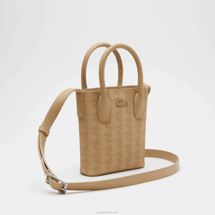 mulheres Lacoste viennois bege l01 mini bolsa com estampa de monograma 08D02790