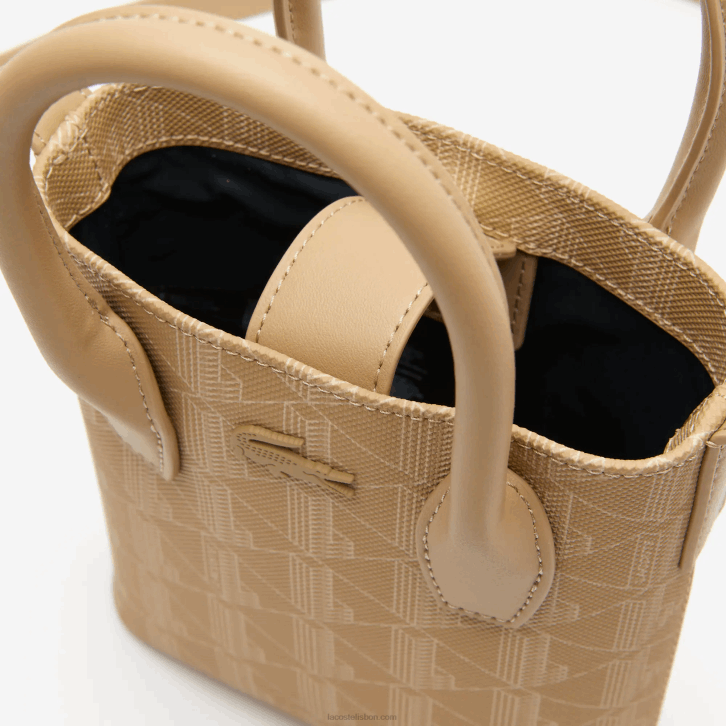 mulheres Lacoste viennois bege l01 mini bolsa com estampa de monograma 08D02790