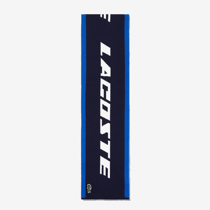 mulheres Lacoste azul marinho branco st1 lenço de bloco de cores de marca 08D02926