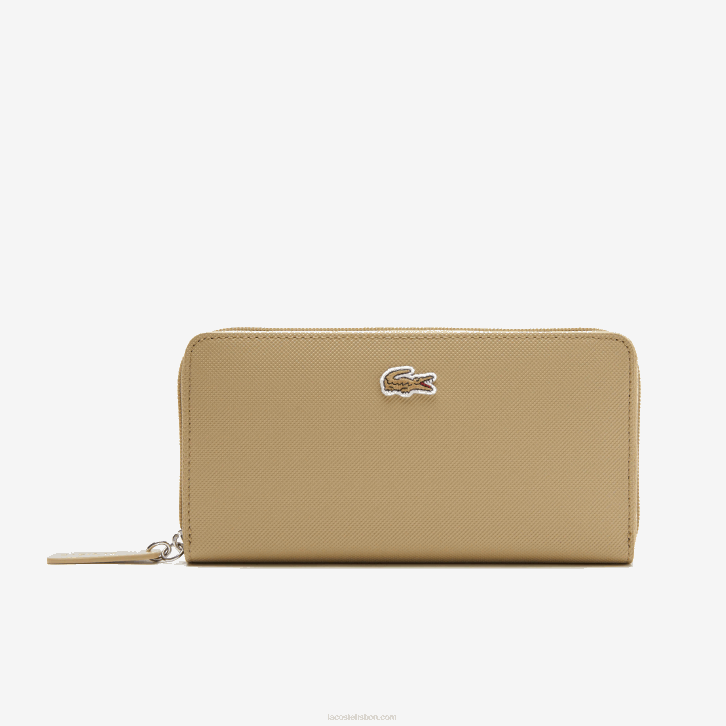 mulheres Lacoste brindille l37 l.12.12 concept petit pique carteira com 12 cartões zip 08D02812
