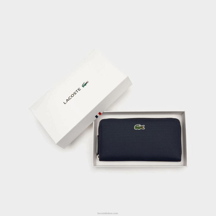 mulheres Lacoste eclipse 141 l.12.12 concept petit pique carteira com 12 cartões zip 08D02814