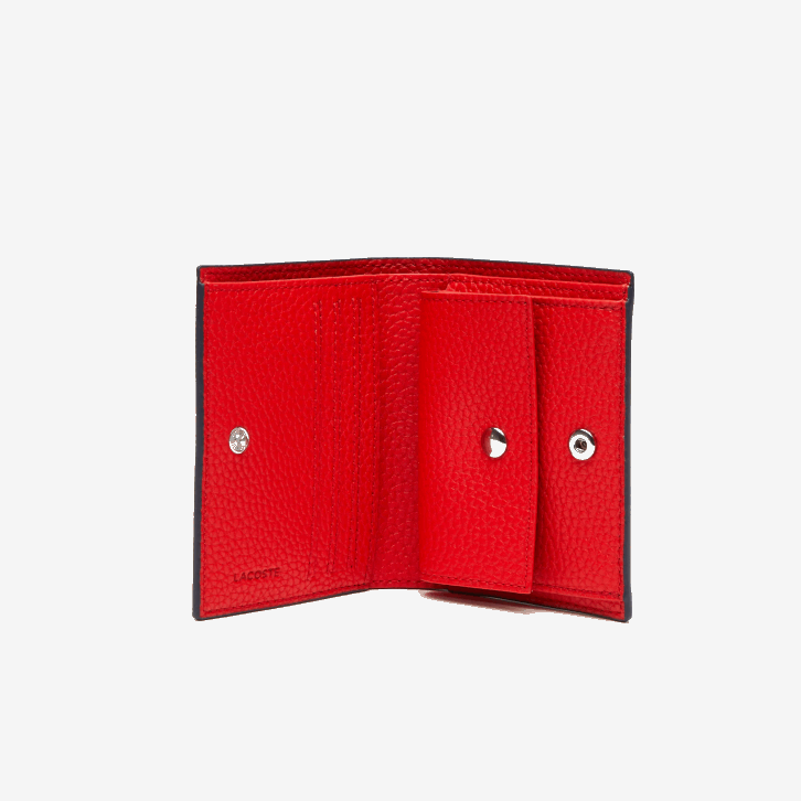 mulheres Lacoste fuzileiro naval 166 vermelho b50 carteira pequena dobrável anna 08D02841