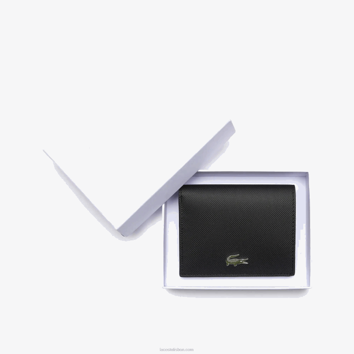 mulheres Lacoste noir krema a91 carteira pequena dobrável anna 08D02840