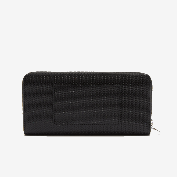 mulheres Lacoste preto 000 carteira grande chantaco couro piquê com zíper 08D02891