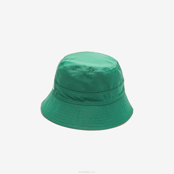 mulheres Lacoste bege verde epp Heritage reversível sólido ou balde de verificação 08D02929