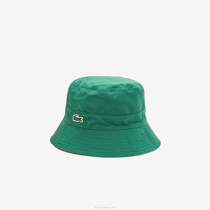 mulheres Lacoste bege verde epp Heritage reversível sólido ou balde de verificação 08D02929