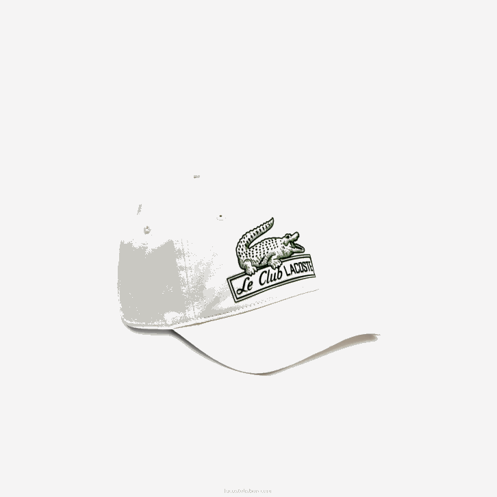 mulheres Lacoste branco 70v boné vintage com estampa de crocodilo 08D02897