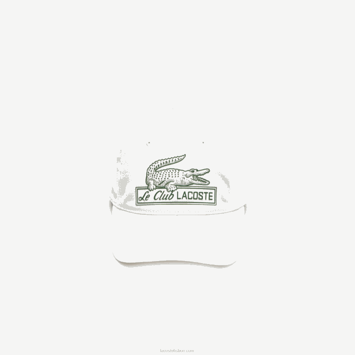mulheres Lacoste branco 70v boné vintage com estampa de crocodilo 08D02897