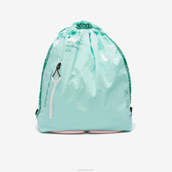mulheres Lacoste seringat flúor lotus k10 mochila de nylon dobrável de banda de marca 08D02056