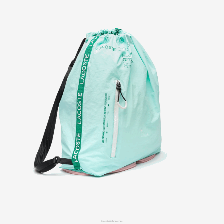 mulheres Lacoste seringat flúor lotus k10 mochila de nylon dobrável de banda de marca 08D02056