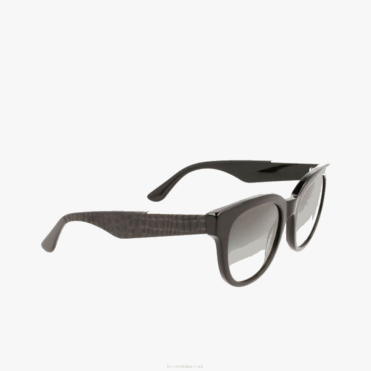 mulheres Lacoste preto fosco 001 óculos de sol ovais de pele de croco de acetato 08D02920