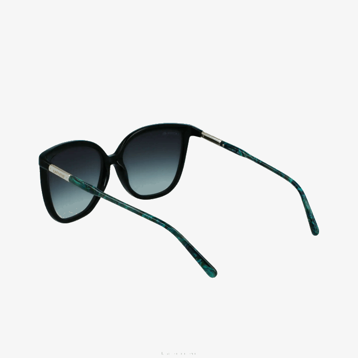 mulheres Lacoste preto fosco 001 óculos de sol tubulares de acetato de borboleta 08D02906