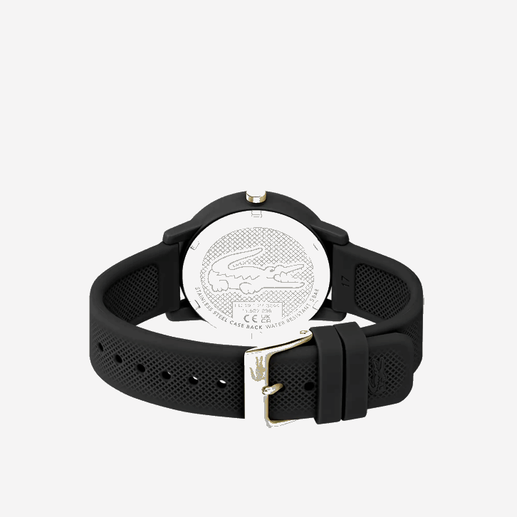 mulheres Lacoste preto 000 12.12 relógio de pulseira de silicone preto 08D02910
