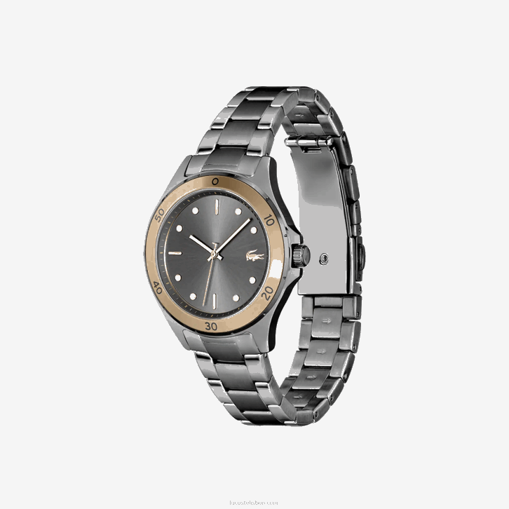 mulheres Lacoste preto 000 swing relógio de aço de 3 mãos 08D02915