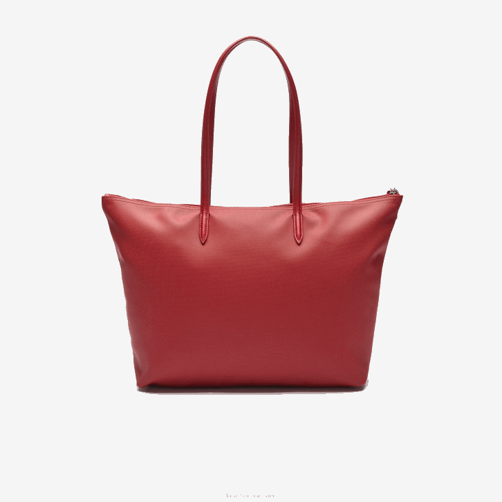 mulheres Lacoste alizarina c62 l.12.12 conceito bolsa tote com zíper 08D02825