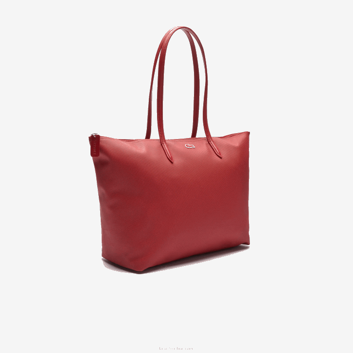 mulheres Lacoste alizarina c62 l.12.12 conceito bolsa tote com zíper 08D02825