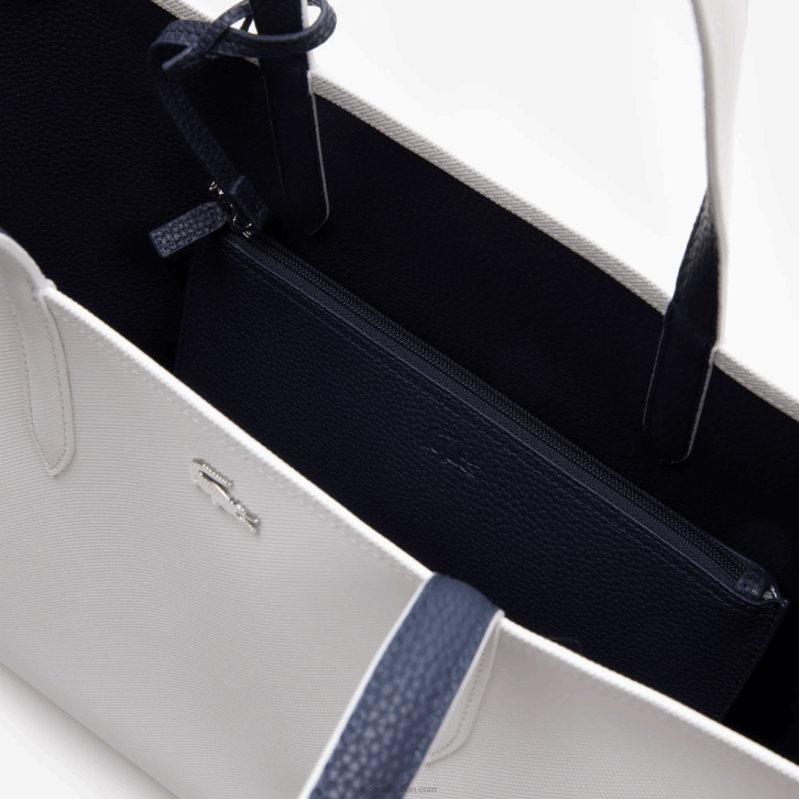 mulheres Lacoste farine blue nuit l44 bolsa tote bicolor reversível anna 08D02776