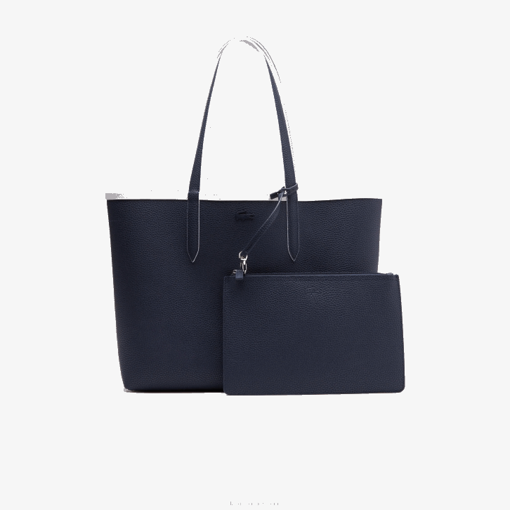 mulheres Lacoste farine blue nuit l44 bolsa tote bicolor reversível anna 08D02776