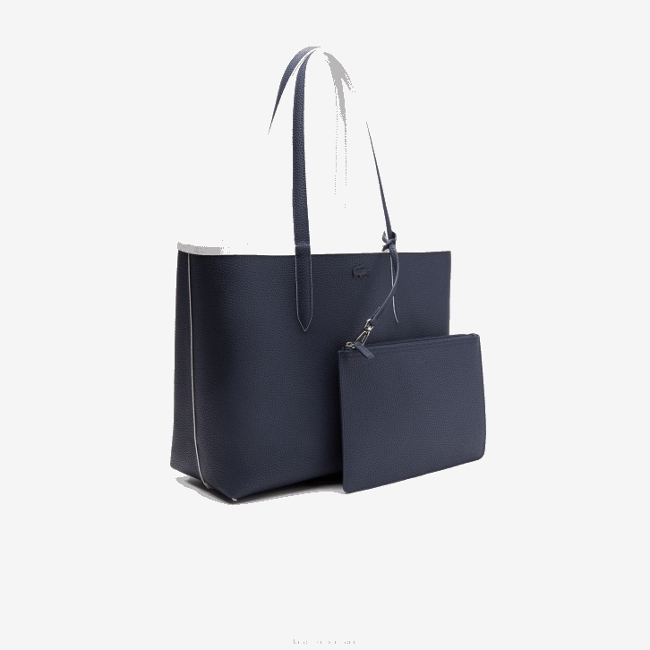 mulheres Lacoste farine blue nuit l44 bolsa tote bicolor reversível anna 08D02776