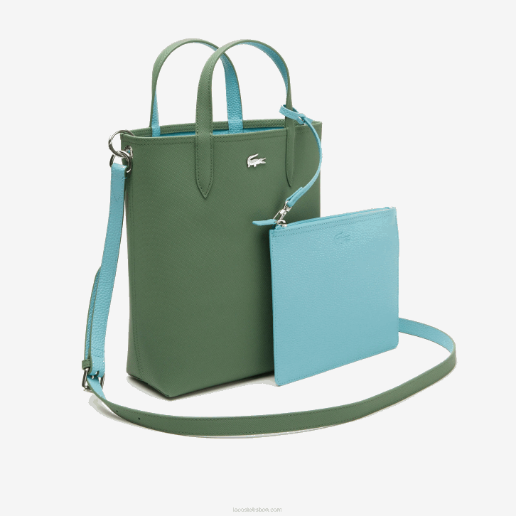 mulheres Lacoste frene litoral l49 bolsa tote reversível de lona revestida anna 08D02782