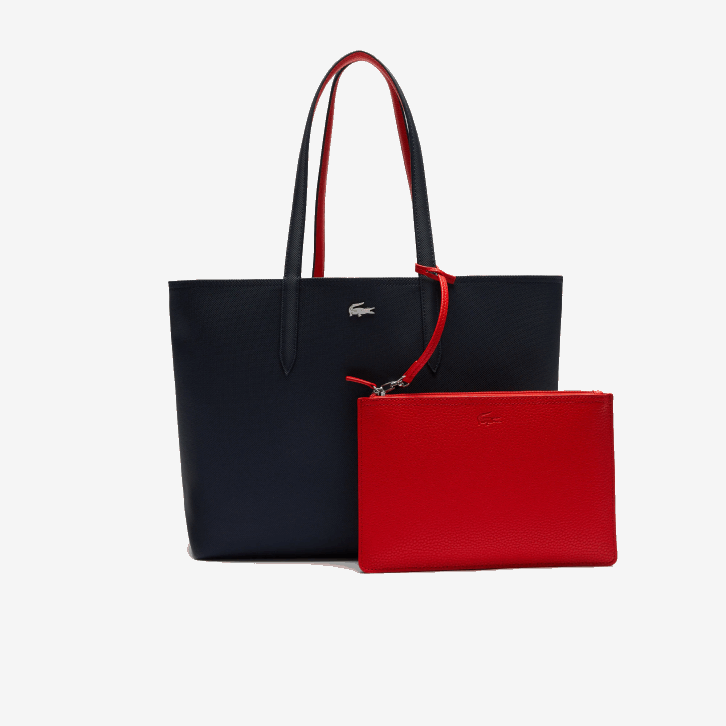 mulheres Lacoste fuzileiro naval 166 vermelho 240 b50 bolsa tote bicolor reversível anna 08D02828