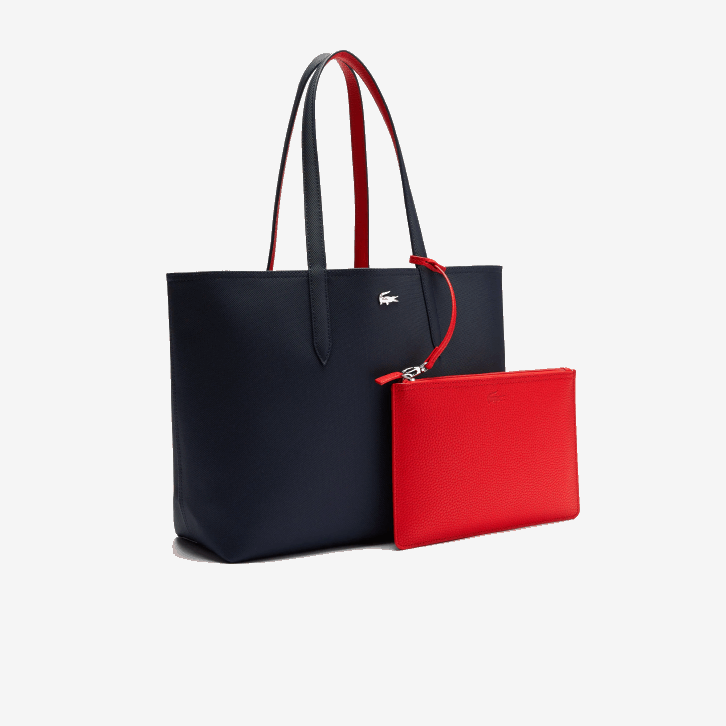 mulheres Lacoste fuzileiro naval 166 vermelho 240 b50 bolsa tote bicolor reversível anna 08D02828