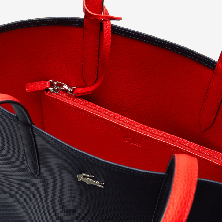 mulheres Lacoste fuzileiro naval 166 vermelho 240 b50 bolsa tote bicolor reversível anna 08D02828