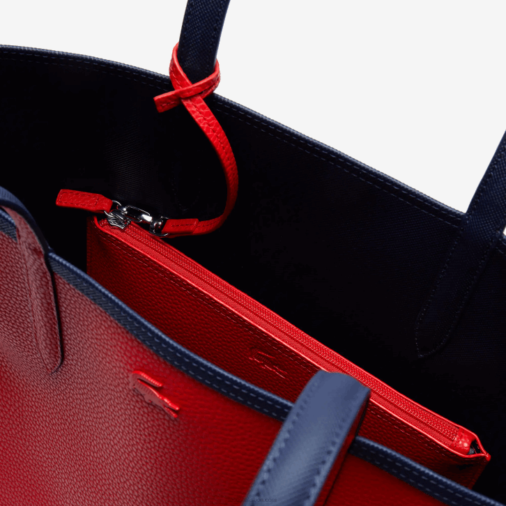 mulheres Lacoste fuzileiro naval 166 vermelho 240 b50 bolsa tote bicolor reversível anna 08D02828