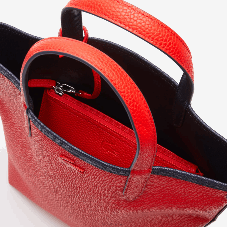 mulheres Lacoste fuzileiro naval 166 vermelho 240 b50 bolsa tote reversível de lona revestida anna 08D02818