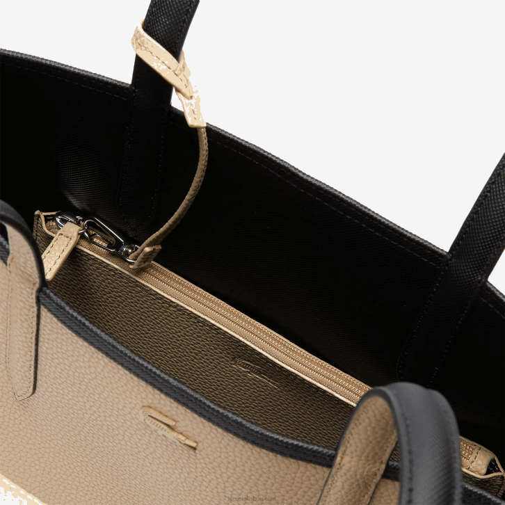 mulheres Lacoste noir krema a91 bolsa tote bicolor reversível anna 08D02824