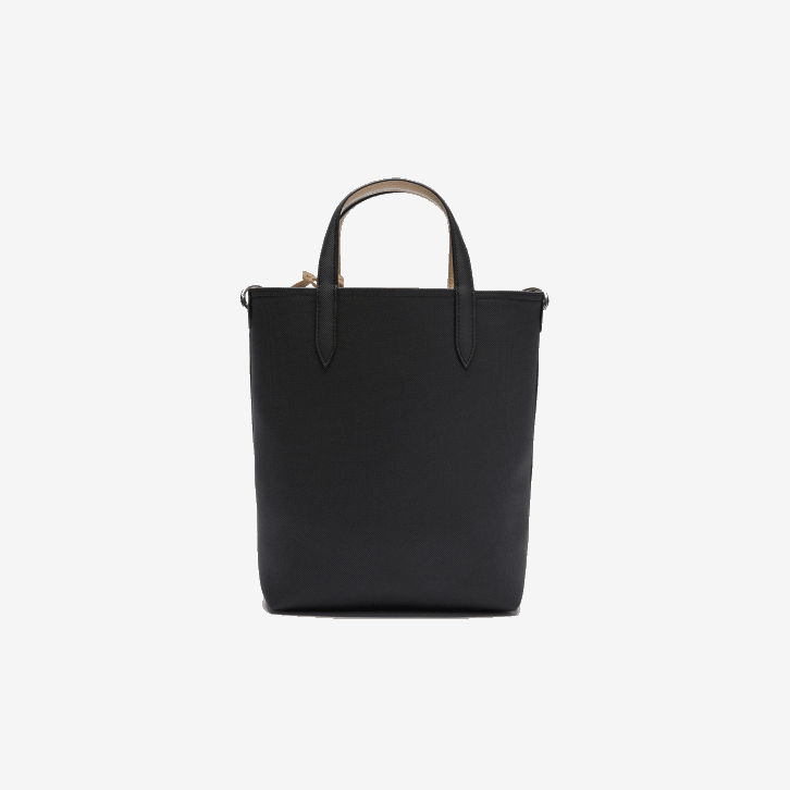 mulheres Lacoste noir krema a91 bolsa tote reversível de lona revestida anna 08D02830