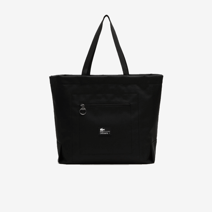 mulheres Lacoste patch noir l51 bolsa tote oversized com marca contrastante 08D01947