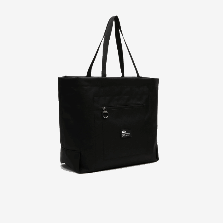 mulheres Lacoste patch noir l51 bolsa tote oversized com marca contrastante 08D01947
