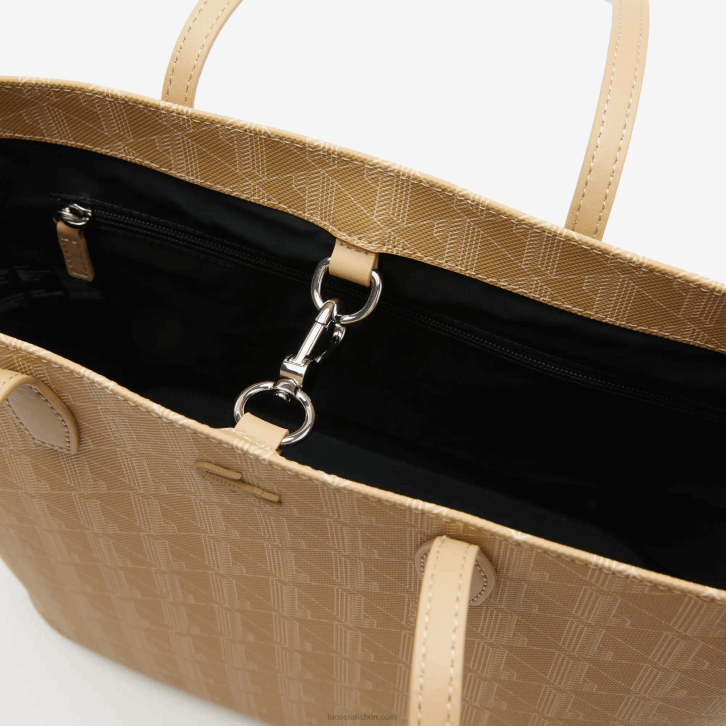 mulheres Lacoste viennois bege l01 bolsa com estampa de monograma 08D02786