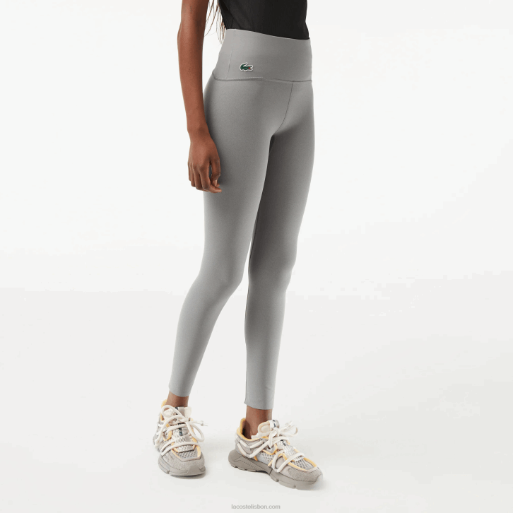 mulheres Lacoste ano chine cinza leggings esportivas de poliéster reciclado 08D02400