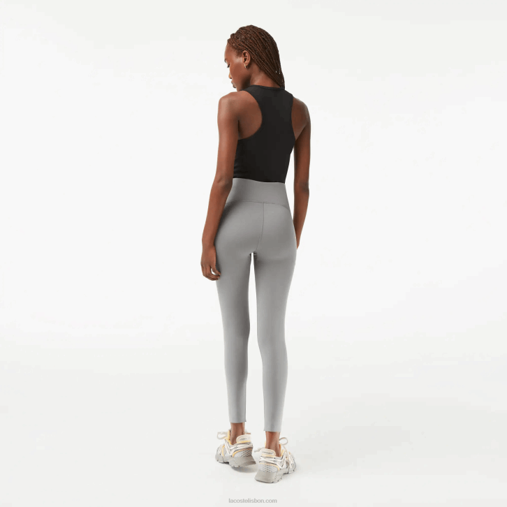 mulheres Lacoste ano chine cinza leggings esportivas de poliéster reciclado 08D02400