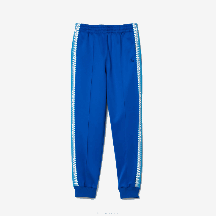 mulheres Lacoste azul kxb calças de trilha de listras de logotipo 08D02407