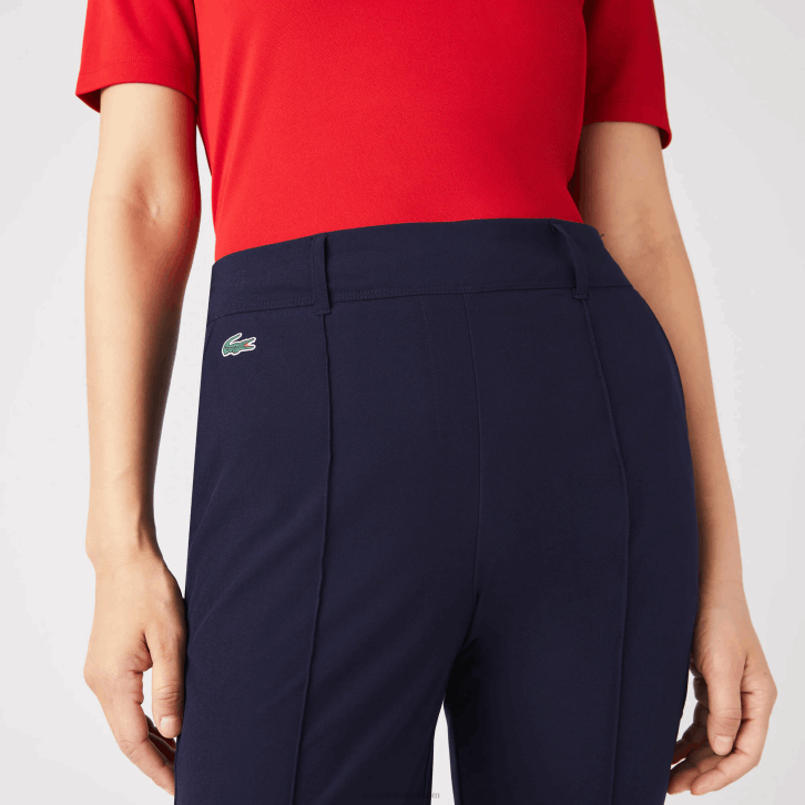 mulheres Lacoste azul marinho 166 calças de golfe elásticas esportivas 08D02658