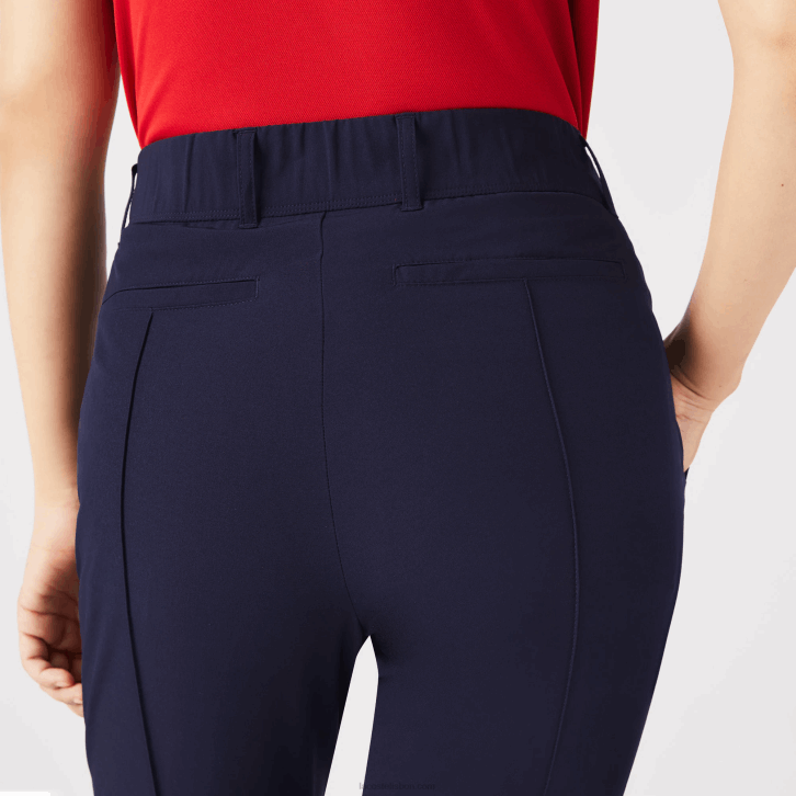 mulheres Lacoste azul marinho 166 calças de golfe elásticas esportivas 08D02658
