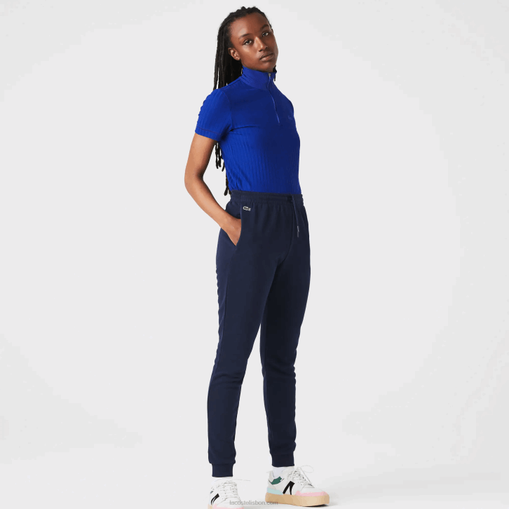 mulheres Lacoste azul marinho 166 calças de jogging de lã leve 08D02593