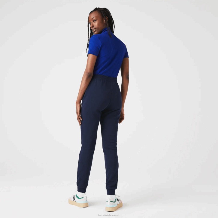 mulheres Lacoste azul marinho 166 calças de jogging de lã leve 08D02593