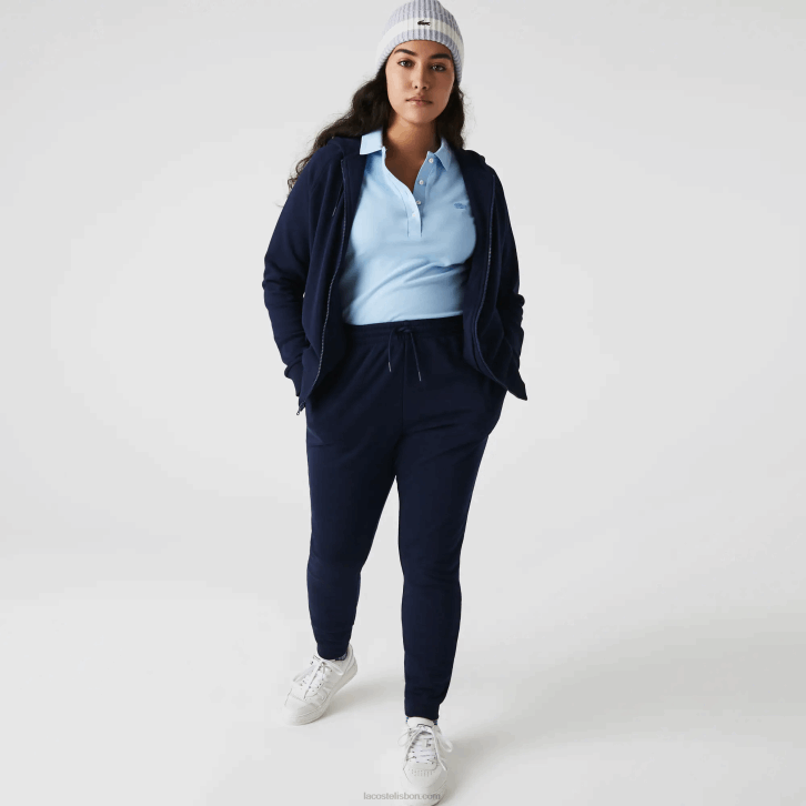 mulheres Lacoste azul marinho 166 calças de jogging de lã leve 08D02593