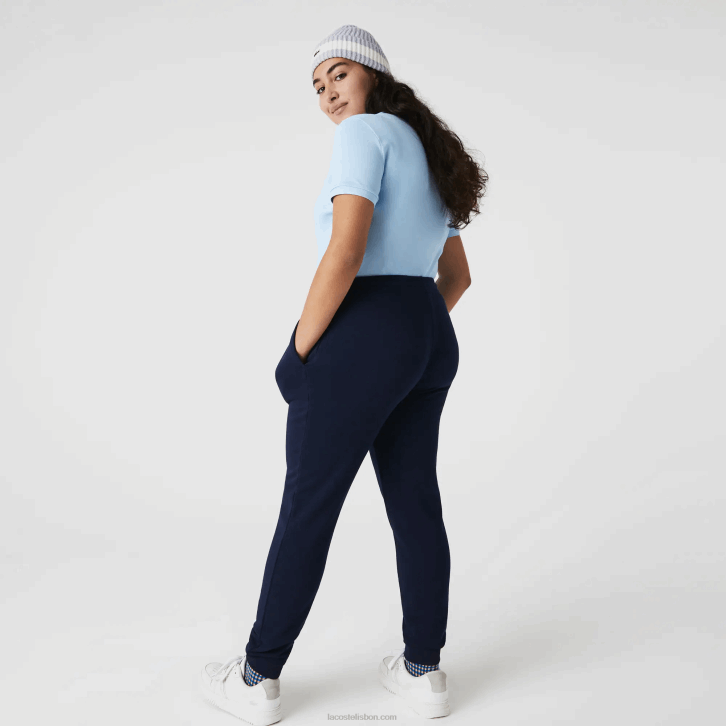 mulheres Lacoste azul marinho 166 calças de jogging de lã leve 08D02593
