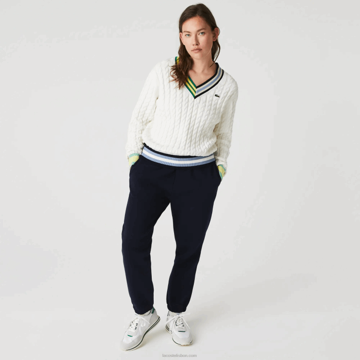 mulheres Lacoste azul marinho 166 joggers de algodão misturado 08D02413