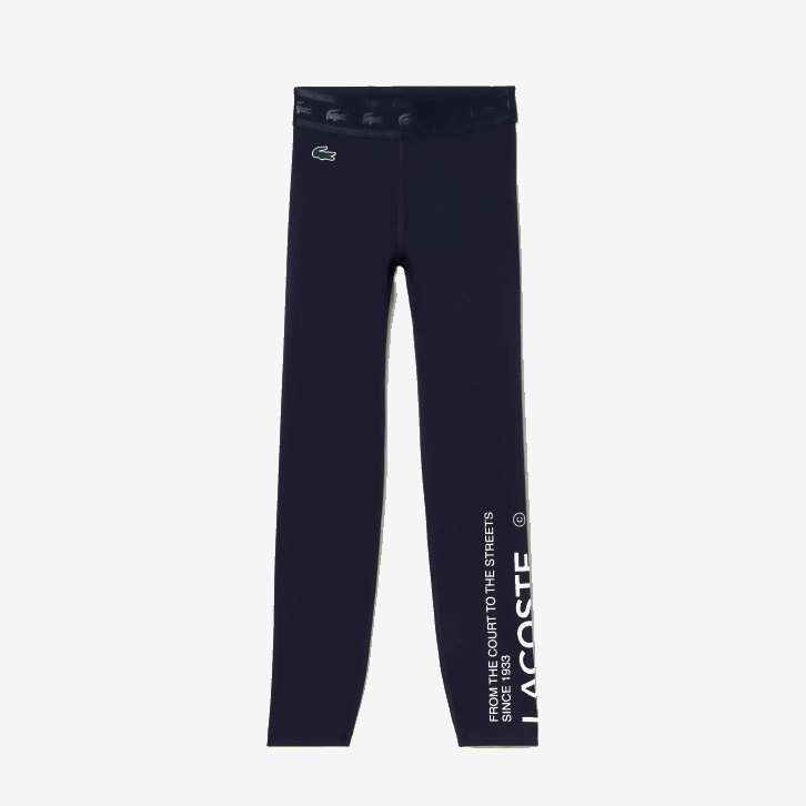 mulheres Lacoste azul marinho 166 leggings esportivas de poliéster reciclado de comprimento 7/8 08D02408