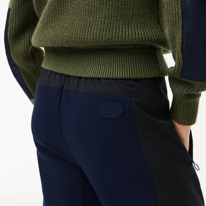 mulheres Lacoste azul marinho preto r8p calças de treino colorblock distintivo 08D02552