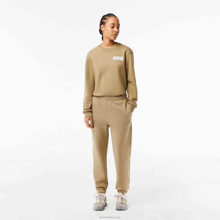 mulheres Lacoste bege cb8 joggers de algodão misturado 08D02412