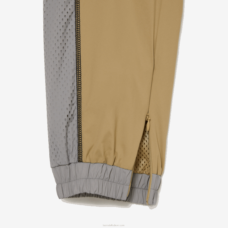 mulheres Lacoste bege cinza 7je calça de trilha com efeito perfurado 08D02427